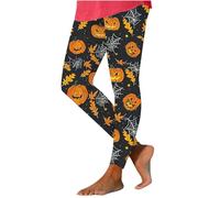 Leggings deportivos para mujer, para gimnasio, yoga, festival, Halloween, leggings térmicos 2024, B-050 Naranja quemado Halloween, S