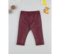 Leggings efecto piel burdeos para niña