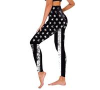 Leggings genéricos para mujer de entrenamiento impreso fiesta nacional de alta compresión para correr, yoga, pilates, cómodos pantalones de seguridad femenina, Le Noir, M