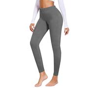 Leggings gruesos con control de abdomen, ropa interior térmica para mujer, casual, cintura elástica, cálidos, cómodos, cálidos, pantalones de pijama de invierno de color sólido, gris oscuro, S