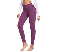 Leggings gruesos con control de abdomen, ropa interior térmica para mujer, casual, cintura elástica, cálidos, cómodos, cálidos, pantalones de pijama de invierno de color sólido, Morado (, L
