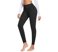 Leggings gruesos con control de abdomen, ropa interior térmica para mujer, casual, cintura elástica, cálidos, cómodos, cálidos, pantalones de pijama de invierno de color sólido, Negro, L