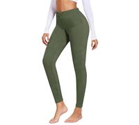 Leggings gruesos con control de abdomen, ropa interior térmica para mujer, casual, cintura elástica, cálidos, cómodos, cálidos, pantalones de pijama de invierno de color sólido, verde, XXL