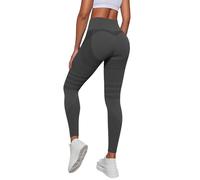 Leggings Leonie and Co 3D anticelulitis, leggings anticelulitis de compresión Jegging adelgazar de cintura alta sin costuras Yoga Fitness Pantalones deportivos, gris, L