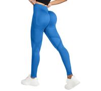 Leggings ligeros de gimnasio para mujer, transpirables, ajustados, cómodos, de color sólido, pantalones casuales de moda para senderismo y caminar, pantalones de secado rápido y suaves, azul, S