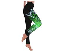 Leggings Mujer Cintura Deporte Pantalones Moda Yoga Ocio Impresión Pantalones Alto Tamaño Más Mujer Pantalones Seguridad Falda Bragas Mujer, verde, XL