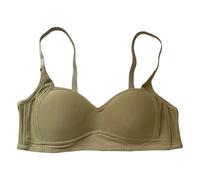 Leggings para embarazo, ropa interior fina, transpirable, extraíble, doble shoulder Straps After Three of Buckle Gathered Without Ring Bust Type Bra Set Plato de cristal cumpleaños, verde, 38AB