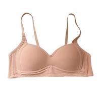 Leggings para embarazo, ropa interior fina, transpirable, extraíble, doble shoulder Straps After Three of Buckle Gathered Without Ring Bust Type Bra Set Plato de cristal cumpleaños, caqui, 34AB
