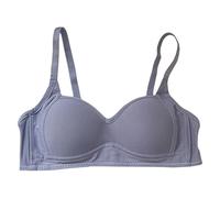Leggings para embarazo, ropa interior fina, transpirable, extraíble, doble shoulder Straps After Three of Buckle Gathered Without Ring Bust Type Bra Set Plato de cristal cumpleaños, azul, 34AB