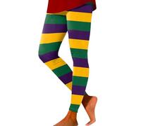 Leggings para mujer, leggings cómodos para mujer, mallas deportivas estampadas de carnaval, pantalones de bloque de color, mallas elásticas suaves, tallas grandes, estampadas para 5X, amarillo, XXL