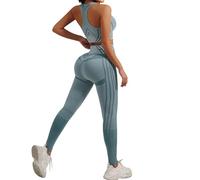 Leggings para mujer y deporte, leggings de yoga para mujer, push up, pantalones elásticos, informales, pantalones Skinny Confort Jegging cintura elástica, talla alta sin costuras, verde, L