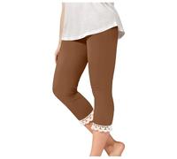 Leggings para Niñas con Encaje Elástico Cintura Alta Yoga Corto Lindo Ligero Medias de Baile 2 - 13 Leggings Negros Niños, marrón, 5-6 años