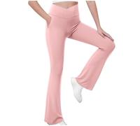 Leggings para Niñas Pantalones Acampanados Suave y Cómodo Cintura Alta Yoga Pants Pantalon Bootcut Color Sólidos Deportes Ocio Pantalón de Campana Malla Deportiva para Niñas 5-15 Años