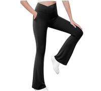 Leggings para Niñas Pantalones Acampanados Suave y Cómodo Cintura Alta Yoga Pants Pantalon Bootcut Color Sólidos Deportes Ocio Pantalón de Campana Malla Deportiva para Niñas 5-15 Años