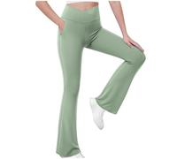 Leggings para Niñas Pantalones Acampanados Suave y Cómodo Cintura Alta Yoga Pants Pantalon Bootcut Color Sólidos Deportes Ocio Pantalón de Campana Malla Deportiva para Niñas 5-15 Años