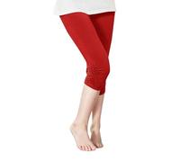 Leggings para niñas para niños pequeños, informales, para la escuela, yoga, danza, pantalones cortos con fruncidos, atléticos, pantalones azules para niñas, rojo, 8-9 años