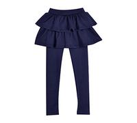 Leggings para niños y niñas, cálidos, bonitos culottes con volantes, tutú, falda de tutú, pantalones para niñas pequeñas, sin pie, con volantes, falda tutú, pantalones de Navidad e invierno, azul, 8-9