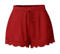 Leggings Plus Tie Fashion Sport Pants Lace Rope Pantalones Yoga Pantalones de tamaño Femenino (Red, L)