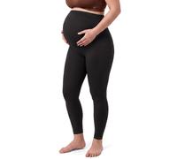 Leggings premamá de cintura alta sobre el vientre y pantalones de yoga premamá | Color: Negro | Talla: L