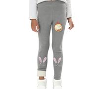 Leggings Térmicas Niña Invierno Forro Polar Mallas Térmico Pantalones Gruesos Elásticos Niñas Leggings Dick Gefüttert Medias Algodón Cálido Deporte Conejo Gris Claro 130