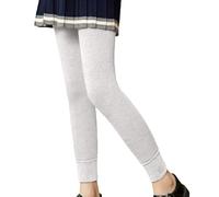 Leggings térmicos gruesos de terciopelo negro para niñas, para otoño e invierno, cálidos, pantalones de nueve puntos, algodón suave, para uso diario (blanco, 6-8 años)