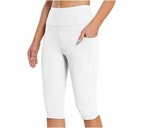 Leggins 3/4 Mallas Deportivas Mujer con Bolsillo Chic De Verano Deporte Leggings Piratas por Encima De La Rodilla Deporte Moda Urbana Callera Pantalones Cortos Correr Yoga