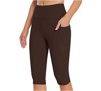 Leggins 3/4 Mallas Deportivas Mujer con Bolsillo Chic De Verano Deporte Leggings Piratas por Encima De La Rodilla Deporte Moda Urbana Callera Pantalones Cortos Correr Yoga