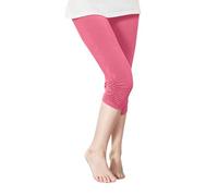 Leggins 3/4 para Niñas Mallas Capri Color Sólido Slim Fit Pantalones Piratas Suave y Cómodo Ropa Infantil Deportiva para Niña Verano y Primavera Casual Moda Yoga Pants para Niña 2-13 Años
