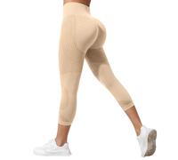 Leggins Anticeluliticos Mujer 3D Leggings Deportivos 3/4 Push up Básico Mallas Anticelulitis Deporte Antirozaduras Compresión Circulacion Lipedema Cintura Alta sin Costuras Pantalones Capri Yoga