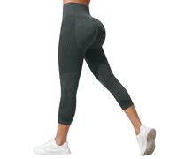 Leggins Anticeluliticos Mujer 3D Leggings Deportivos 3/4 Push up Básico Mallas Anticelulitis Deporte Antirozaduras Compresión Circulacion Lipedema Cintura Alta sin Costuras Pantalones Capri Yoga