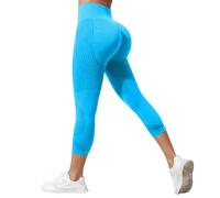 Leggins Anticeluliticos Mujer 3D Leggings Deportivos 3/4 Push up Básico Mallas Anticelulitis Deporte Antirozaduras Compresión Circulacion Lipedema Cintura Alta sin Costuras Pantalones Capri Yoga