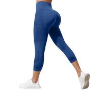 Leggins Anticeluliticos Mujer 3D Leggings Deportivos 3/4 Push up Básico Mallas Anticelulitis Deporte Antirozaduras Compresión Circulacion Lipedema Cintura Alta sin Costuras Pantalones Capri Yoga