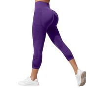 Leggins Anticeluliticos Mujer 3D Leggings Deportivos 3/4 Push up Básico Mallas Anticelulitis Deporte Antirozaduras Compresión Circulacion Lipedema Cintura Alta sin Costuras Pantalones Capri Yoga