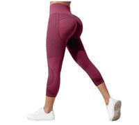 Leggins Anticeluliticos Mujer 3D Leggings Deportivos Verano Leggins 3/4 Mujer 3D Anticelulitis Push Up Mallas Anticelulitis Deporte Compresión Pantalones Capri Yoga Fitness (XL)
