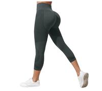 Leggins Anticeluliticos Mujer 3D Leggings Deportivos Verano Leggins 3/4 Mujer 3D Anticelulitis Push Up Mallas Anticelulitis Deporte Compresión Pantalones Capri Yoga Fitness (Dark Gray, M)