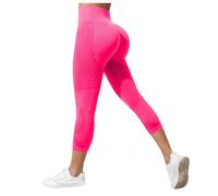 Leggins Anticeluliticos Mujer 3D Leggings Deportivos Verano Leggins 3/4 Mujer 3D Anticelulitis Push Up Mallas Anticelulitis Deporte Compresión Pantalones Capri Yoga Fitness (L)