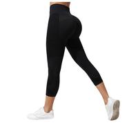 Leggins Anticeluliticos Mujer 3D Leggings Deportivos Verano Leggins 3/4 Mujer 3D Anticelulitis Push Up Mallas Anticelulitis Deporte Compresión Pantalones Capri Yoga Fitness (XXL)