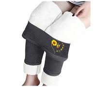 Leggins Damen Schwarz & Leggins Lang Warm Sportleggins Warm Strumpfhose Winter Thermo Leggings gefüttert Leggins Samt Thermounterwäsche Leggings Fleece Thermohose High Waist blickdicht Schwarz