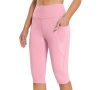 Leggins Deportivos Mujer Deporte Push Up Cortos Leggings 3/4 Cintura Alta Antirozaduras Elasticos Leggins Capri Talla Grande Sin Costuras Transpirable Mallas Bolsillo Running Training Correr Baratos