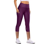 Leggins Deportivos Mujer Deporte Push Up Cortos Mallas Capri Cintura Alta Antirozaduras Elasticos Leggins 3/4 Talla Grande Opaco Scrunch Bolsillo Leggings Transpirable Ciclismo Gimnasio Correr