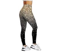 Leggins Deportivos Mujer Deportivos Leggings Gimnasio Invierno Leggins Cintura Alta Push Up Jogging Running Adelgazar Pantamedias Control Del Vientre Pantalones Elásticos Mate Fitness Oferta, dorado,