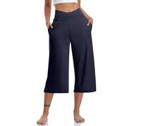 Leggins Deportivos Mujer Push Up Deporte Cortos Leggins 3/4 Cintura Alta Antirozaduras Bolsillo Leggings Capri Talla Grande Sin Costuras Elasticos Mallas Transpirable Gimnasio Ciclismo Correr