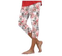 Leggins Deportivos Piratas Mujer Leggin Verano Mujer Pantalones Capri con Estampado Floral para Casuales Transpirable Estampado Gym Cintura Alta Cómodo Jogging Pants Correr Chandal