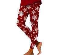 Leggins - Leggings forrados para mujer, pantalones largos de invierno para mujer, diseño navideño, rojo, L