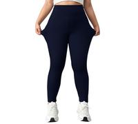 Leggins Mujer - Leggings Térmicos Mujer Leggings de cintura alta con forro polar grueso para un yoga cómodo y elástico en invierno ideales para actividades al aire libre y uso diario (Navy M)