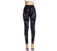 Leggins Mujer - Pantalones De Yoga Adecuados Mujeres Pantalones Vaqueros Elásticos Leggings Estampado De Rayas Térmicas Leggings De Mezclilla De Imitación Medias Pantalones De Senderismo Pantalones