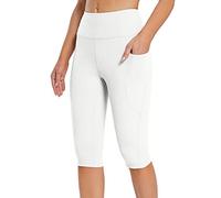 Leggins Mujer Push Up Deporte Push Up Cortos Leggins Capri Cintura Alta Antirozaduras Transpirable Mallas 3/4 Talla Grande Control De Barriga Bolsillo Leggings Elasticos Fitness Correr Gimnasio 2025
