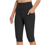 Leggins Mujer Push Up Deporte Push Up Cortos Leggins Capri Cintura Alta Antirozaduras Transpirable Mallas 3/4 Talla Grande Control De Barriga Bolsillo Leggings Elasticos Fitness Correr Gimnasio 2025