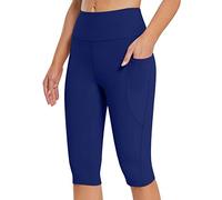 Leggins Mujer Push Up Deporte Push Up Cortos Leggins Capri Cintura Alta Antirozaduras Transpirable Mallas 3/4 Talla Grande Control De Barriga Bolsillo Leggings Elasticos Fitness Correr Gimnasio 2025