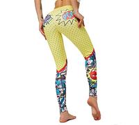 Leggins Mujer Push Up Pantalones Fitness Mallas, Dibujos animados 3D polainas atractivas for adelgazar pantalones de la yoga de la mujer Pantalón ajustado entrenamiento de la aptitud de gimnasio Opera